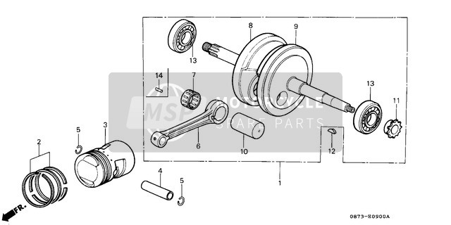 13311087000, Crankshaft, R., Honda, 0